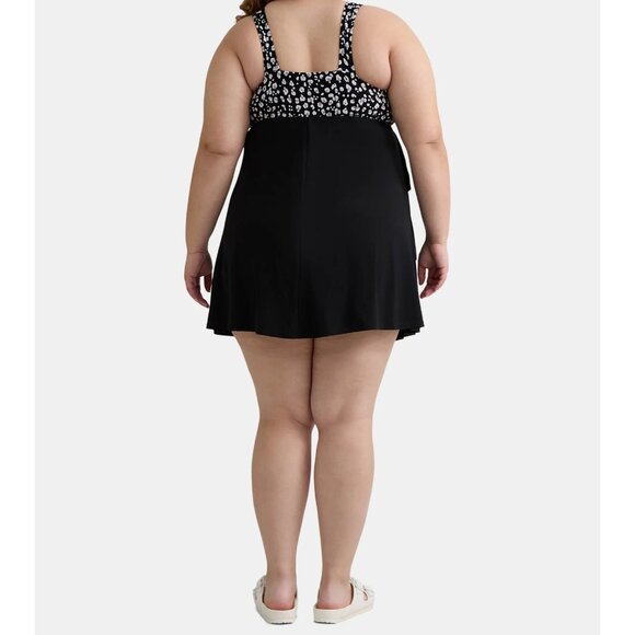 Simply Slim Women's and Women's Plus Get Ruffled Swim Dress, Sizes S-2X - Picture 3 of 4